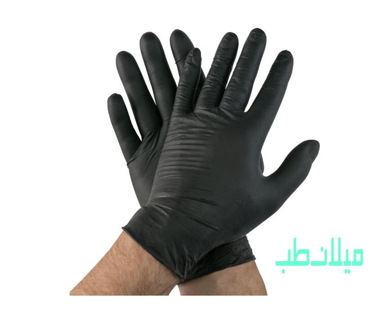 دستکش نیتریل مشکی دارای سایز بندی NITRILE یک بسته 100 عددی